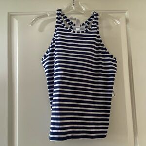 New Balance x J. Crew Tank Navy and White Fitted Size Large NWT $55